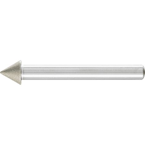 PFERD TOOLS Diamant-Schleifstift Spitzkegel Ø10x60° SchaftØ6 mm D64 (fein) zum Anfasen/Entgraten/Senken