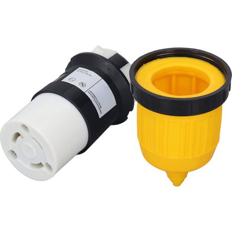 Prise verrouillable 30A twist lock sécurisée isolée ABS laiton avec capot pour caravane camping générateur (1/5)