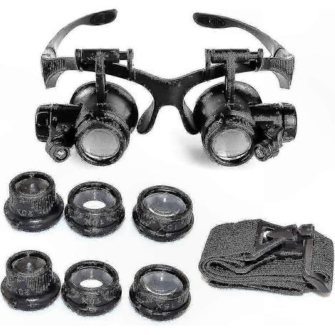 Loupe LED réglable, équipée d'objectifs 10x, 15x, 20x et 25x, pour le contrôle des bijoux. (1/3)