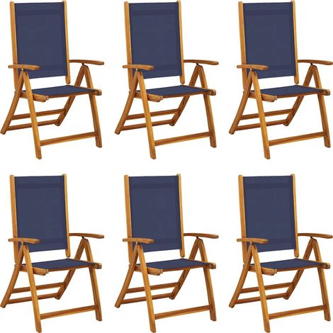 Maison Exclusive - Sedie da Giardino Pieghevoli 6 pz Massello d'Acacia e Textilene