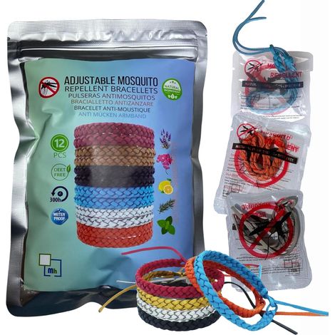 Bracelet Anti Moustique (12 pièces) - Bracelet Anti Moustique Naturel Sans DEET. Formule D'huile Essentielle (1/5)