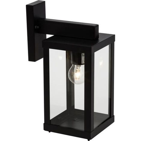 BRILLIANT - GAIA applique exterieure - descendante - coloris noir - metal/verre E27 1x60W (1/6)