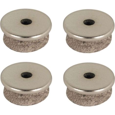 4x patin feutre 20mm rond acier chromé à visser pied table chaise meuble protection sol parquet universel embout (1/2)