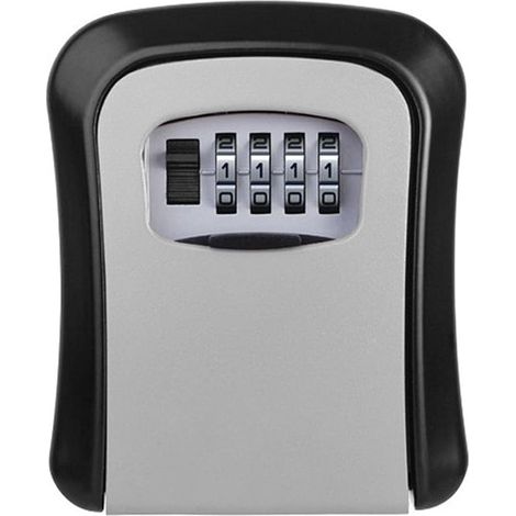 2pcs Boîte à clés Murale, Résistante aux intempéries, Étanche, Robuste en Métal + PVC Dur, Boîte de sécurité pour clés et Cartes, Gris (1/5)