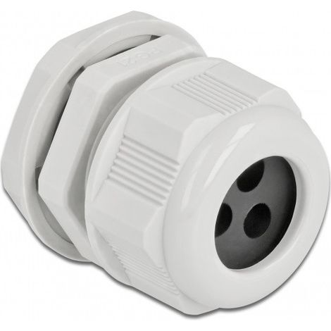 DELOCK PRESSE-ÉTOUPE PG21 POUR CÂBLE ROND AVEC 3 ENTRÉES DE CÂBLE GRIS 60378