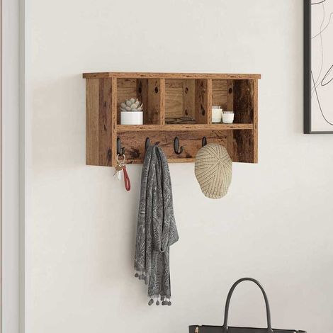 Wandmontierter nachttisch Altholz 50 x 16 x 26 cm Holzwerkstoff