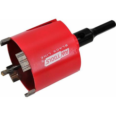Awtools, Hex 82 mm, corona diamantada, para perforaciones grandes en gres porcelánico y mármol, alta precisión sin astillas, uso profesional, compatible con amoladora angular, metálica