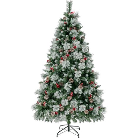 CASART7FT Pre-Lit Artificial Christmas Tree Hinged Xmas Tree w/400 LED Lights (1/5)