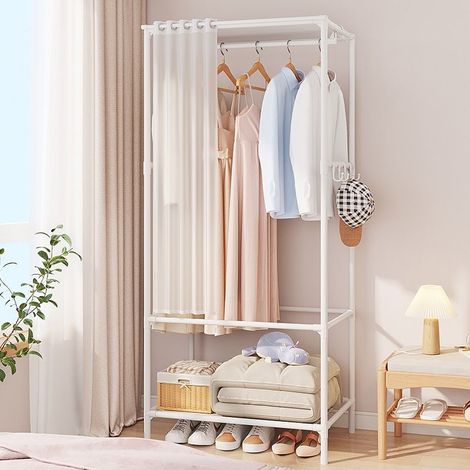 Ensemble armoire, comprenant un meuble de rangement, une penderie et un casier - blanc, 166 x 62 x 43 cm (1/5)
