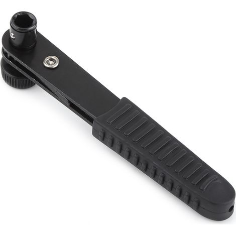 Poignée de tournevis à cliquet noire 1/4" pour embouts de vissage, outil à douille rapide