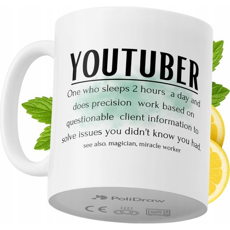 Lustige Tasse für YouTuber – Kaffee- oder Teetasse mit witzigem Textdesign – ideal für Geburtstage, Namenstage, Feiertage und besondere Anlässe. Hochwertige Tasse für Zuhause, Büro und Arbeit. Farbe: 