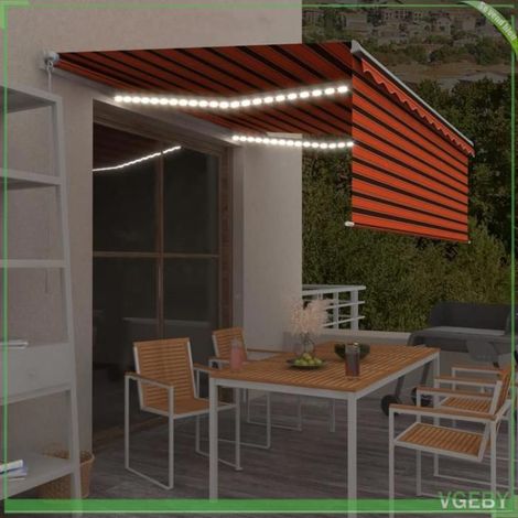 Auvent rétractable - 3069325 - Manuel - 4,5 x 3 m - LED solaire intégrées (1/5)