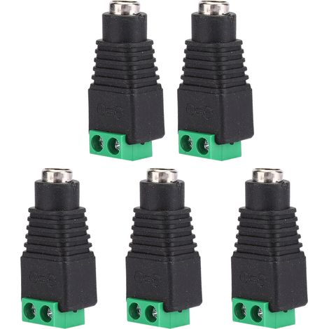 Lot de 5 connecteurs CC femelles, noir et vert, pour imprimante 3D, 12 V (1/5)
