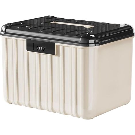 Boîte de rangement verrouillable – Conteneur de matériel de chasse, organisateur de bac de rangement sûr avec serrure à combinaison à 4 chiffres pour outils, documents, clés, argent, extérieur (1/5)