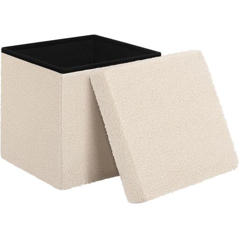 WOLTU Storage Ottoman Bench Box Hallway Bedroom Living Room, 38x38x37 cm, Beige