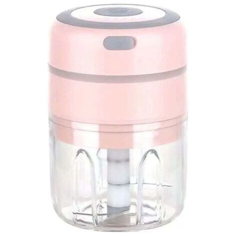 Mini électrique Hachoir à Oignons, Multi Mixeur Electrique de Cuisine Hachoir, USB Rechargeable pour Légumes Fruits Viande (Rose)，8.58.513cm