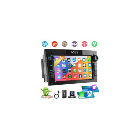 Autoradio 7'' pour Opel Astra H Corsa C D Meriva Android 15 32/64G CarPlay GPS BT RDS - 2+64G DAB+ MIC CAM