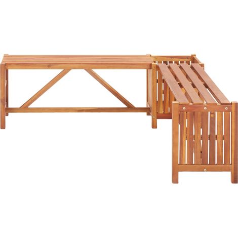 INLIFE Banc de jardin et jardinière 117x117x40 cm Bois solide d'acacia (1/5)