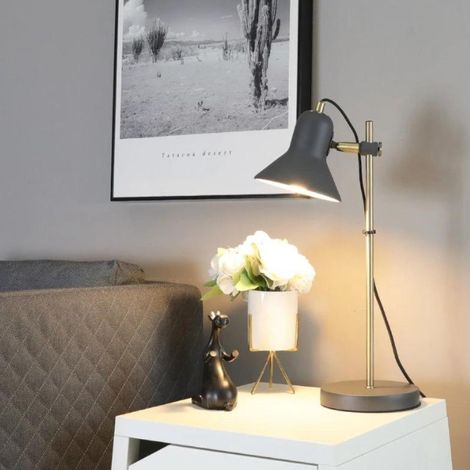 Lampada da Tavolo Vintage Metallica Grigio Scuro