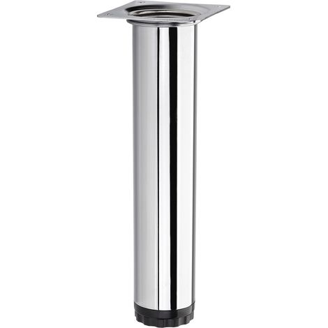 Möbelfuß BRAVO Höhe 200 mm (+ 10 mm) Ø 40 mm Chrom poliert höhenverstellbares Schrankbein aus Stahl Stützfuß belastbar bis 50 kg von SOTECH