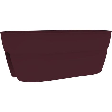 1 pièce Jardinière , forme arrondie, rouge bourgogne, jardinière extérieure, pour balcons et rambardes, 56 x 30,1 x H.20,6 cm (1/5)