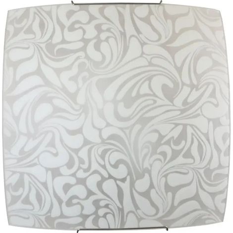 Plafoniera Corinna 30 x 30 x 11 cm, E27, weißes Glas, modernes Design
