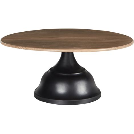 Soporte para tartas decorativo elegante bandeja de pastelería expositor soporte para servir tallado negro y madera clara Brioche