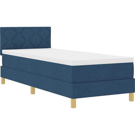 Maison Exclusive - Lit à ressort LED avec bandes LED Bleu 80 x 200 cm tissu (1/5)