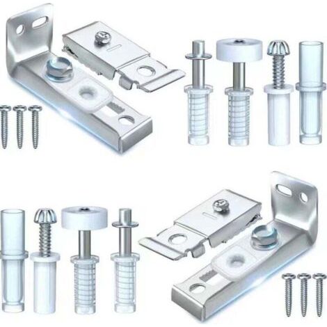Kit de Quincaillerie Porte Coulissante Pliante Ensemble de Réparation de Portes Coulissantes Sur Rail De de Largeur Comprend Un Support Supérieur et Inférieur (1/4)