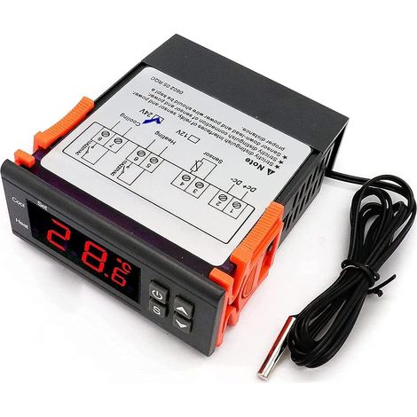 Regolatore di temperatura digitale da 10 A con display a LED, termostato regolatore con sensore (24 V CC)