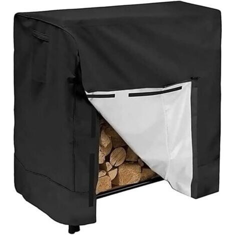 Housse de protection pour bûches de bois de chauffage, bâche imperméable et résistante en tissu Oxford pour cadre en bois (carré, 123 x 65 x 110 cm) (1/2)