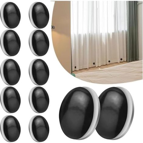 Set di 12 magneti per tenda da doccia – Pesi/elementi di fissaggio in piombo – Accessori per tende e fodere da doccia (Nero) (1/4)