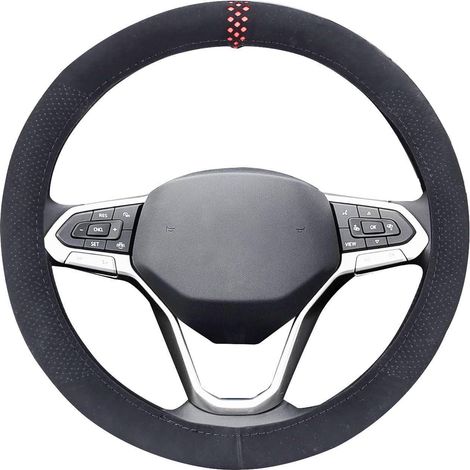 Lenkradbezug Auto Universal 37-38 cm, Ganzjahres Lenkradhülle Schwarz (1/5)