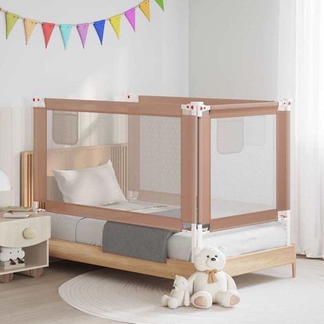 Barrière de lit pour enfant, taupe, 150 x 25 cm, tissu