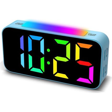 Sveglia digitale da comodino ad alto volume con luce notturna, doppia sveglia, funzione snooze, ampio schermo, adatta a ragazzi e bambini.