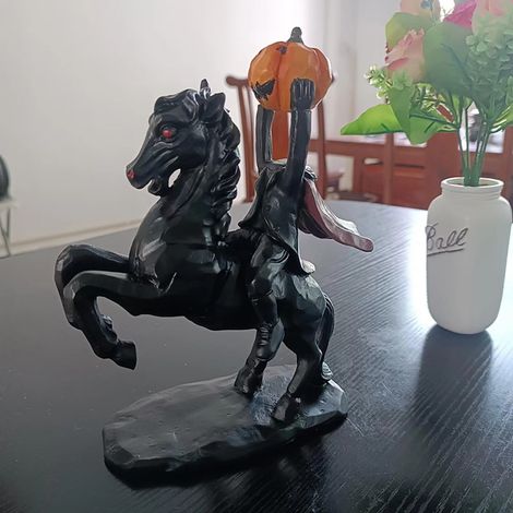 Statue Chevalier Sans Tête - Résine Noire - Décoration D'intérieur Pour Halloween - 9 x 12 x 21 cm - 1 Pièce (1/5)