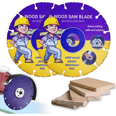 2Pcs Disque à Tronçonner,115 mm Disque à Tronçonner Carbide Multi Wheel,Disque a Tronconner Bois pour Meuleuse d'Angle Pour Planches,Caoutchouc,Contreplaqué,Clous en Acier (1/5)