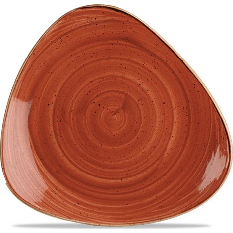 Assiette triangulaire en Stonecast orange - 265 mm - Finedine