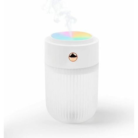 Green Mobility-Mini coloré humidificateur couleur lampe veilleuse 250 ml bureau chambre facile à transporter, charge USB-C (rose clair) (white) (1/4)