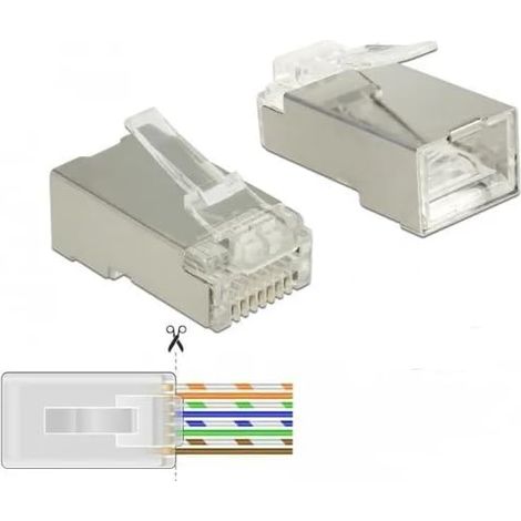 RJ-45 Crimp+Cut Stecker Cat.6 STP Verwendung: Pour Patchkabel Ø 5,0 - 6,5mm
