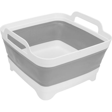Évier pliable pour camping-car, bassine à vaisselle pliable, bac de rangement de cuisine avec bouchon de vidange et poignée latérale (1/5)