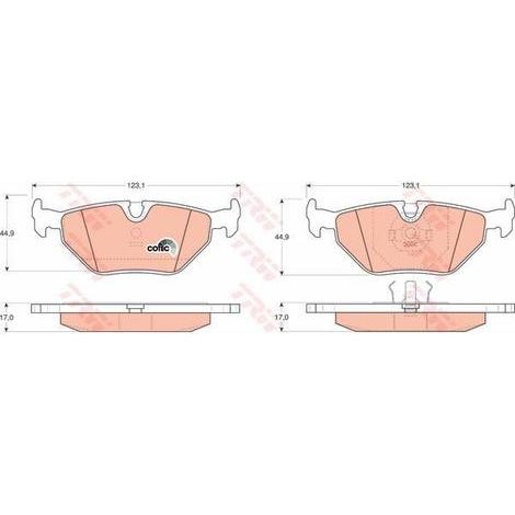 Kit de plaquettes de frein, frein à disque TRW Automotive GDB917 BMW 1 154 221