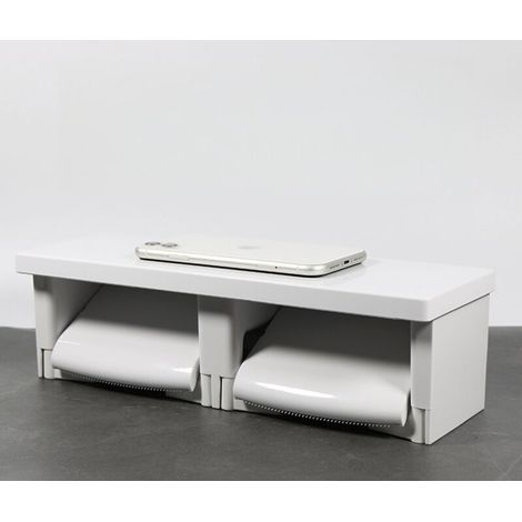 Porte-Rouleaux de Papier Toilette, Porte-Rouleaux de Papier Toilette Avec Étagère de Rangement En Abs, Porte-Rouleaux de Papier Toilette En Abs, Porte-Rouleaux de Papier Toilette Mural - Double