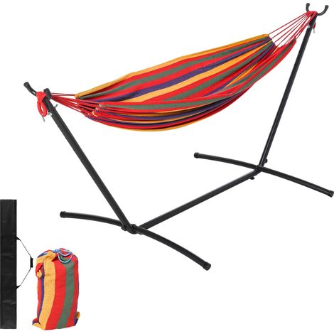 Amaca da Giardino Autoportante 285x118x110 cm in Acciaio e Cotone Multicolor (1/5)