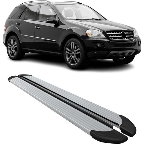 Marchepieds Latéraux pour Mercedes Classe M W164 2006 à 2011, Marchepied latéral de Voiture en Aluminium, 2 Pcs, Argent (1/5)