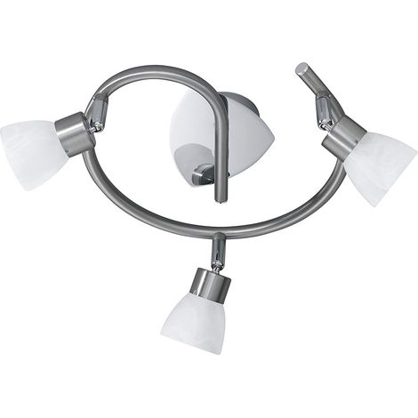 Trio Leuchten Mercury Trio 8161931-07 Lampada da Soffitto con Alogena, in Nichel Opaco, Vetro Bianco G9, 28 W [Classe di efficienza energetica C]
