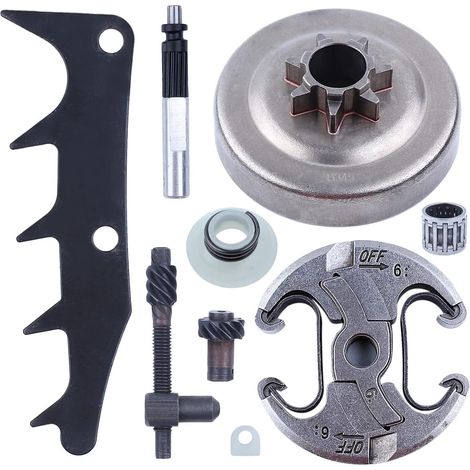 Tambour d'embrayage .325" 7T pour pompe à huile Husqvarna 340 345 445 450 Pour Jonsered 2145 2150, tambour d'embrayage .325" 7T, ensemble d'embrayage, pompe à huile, roue vis sans fin, roulement d'emb (1/5)