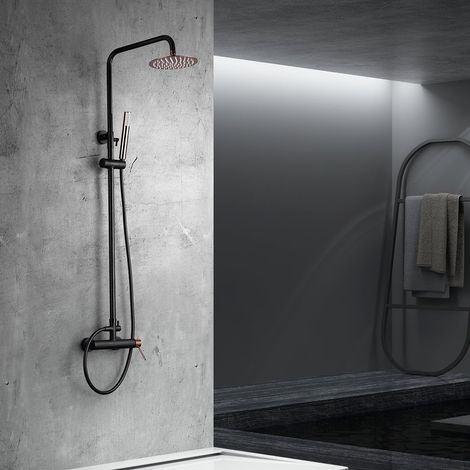 IMEX - Columna Ducha Monomando con Grifo Negra (1/3)
