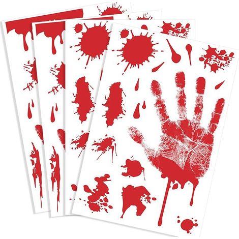 4 Pcs Sticker Horror Stickers PVC Stickers for Halloween Decorations (1/5)