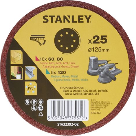 25 discos de lija para Rotorbital ø 125mm. Grano surtido  STY-STA32392-QZ